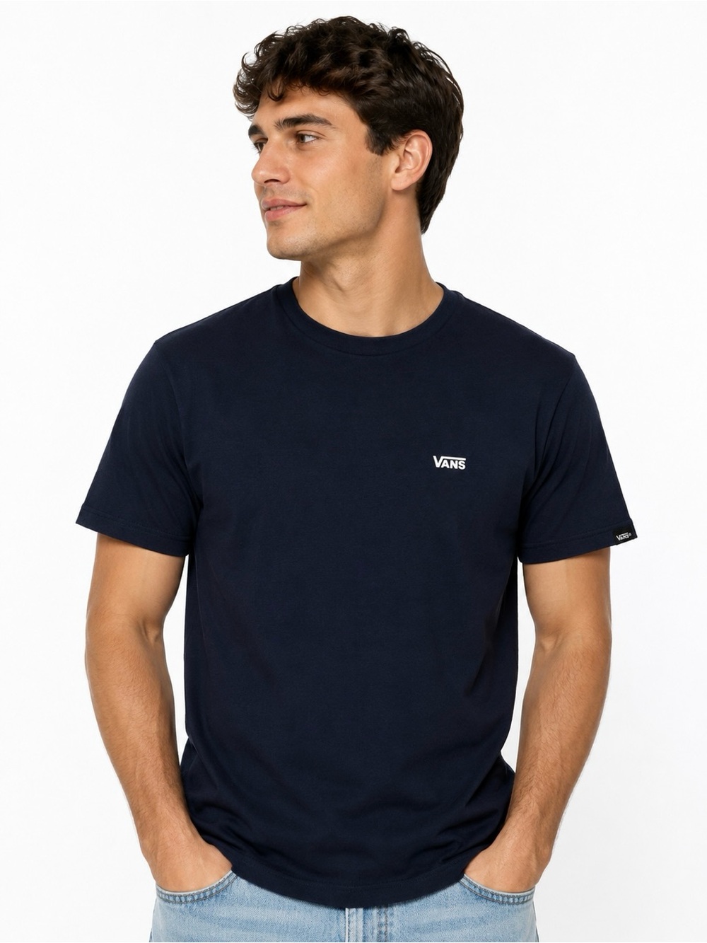 Vans Navy Blue T Shirt For Men Size Adult Small Short Sleeve round neck New
